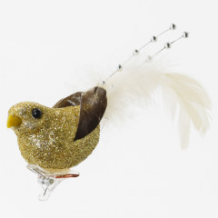 HOME DECO Penový vtáčik so zlatým perím
